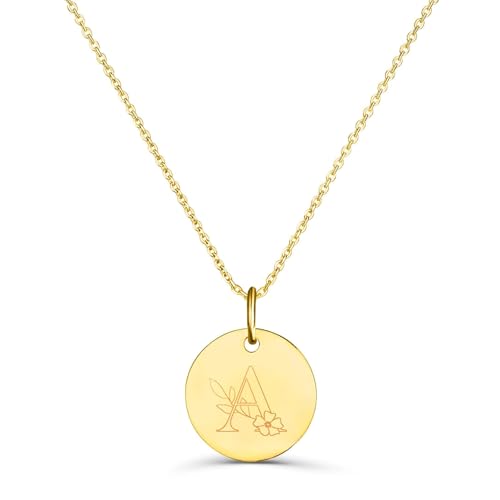 Collier enfant initiale florale plaqué or bijouterie