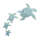 YoRise Tribal Watercolor Sea Turtle Car Sticker Decal, Waterproof Vinyl Truck Decal for Bumper Window, Universal Vehicle Exterior Decoration Accessories for Laptop, Wall (Blue)