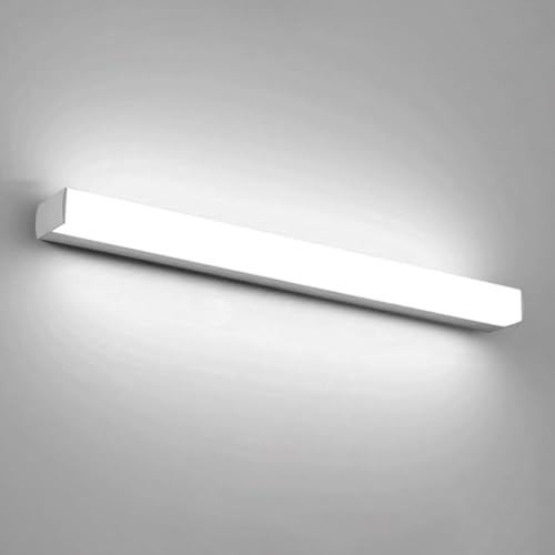 Barra de luz LED para baño, lámpara de tocador lineal, moderna, con espejo largo, accesorio de iluminación para gabinete, tocador blanco para vestidor, inodoro, guardarropa, 6000 K, blanco frío (blan