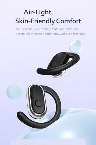 Image of OWS- W300 True Wireless Earbuds, Gaming Earbuds with Open Wearable Stereo, 50 Hours Playtime, Bluetooth 5.4 + ENC Clarity, 13mm HD BASS Drivers, IPX6 Sweat-Proof,Built-in Mic
