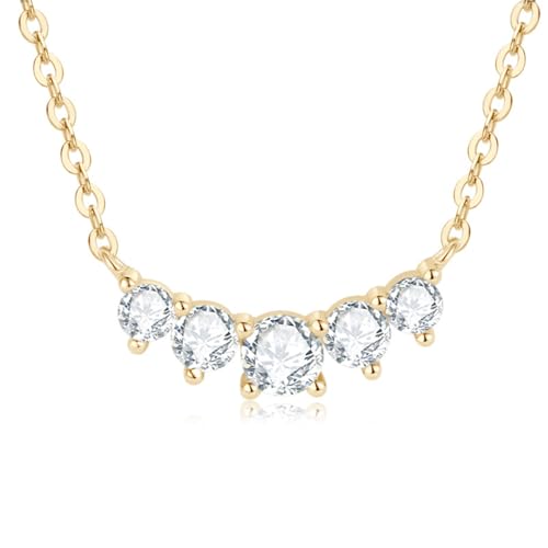 Collier moissanite 0.58 carats pour femme en argent sterling et diamant de laboratoire