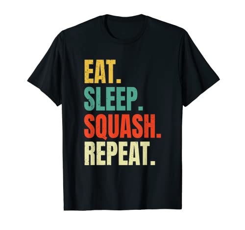 Eat Sleep Squash Repeat Funny Retro Vintage Hombres Mujeres Camiseta