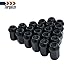 Torquizo 20pcs 1/2-20 Lug Nuts Replacement for 1987-2018 Jeep Wrangler JK, 2002-2012 Jeep Liberty, 1993-2010 Jeep Grand Cherokee - Black Lug Nuts Closed End Solid 1.38