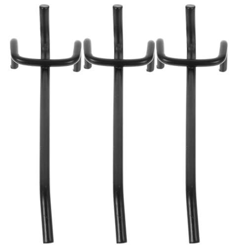 LIFKOME 3 piezas Ganchos Metálicos para Panel Perforado Negro de Resistentes y Multifuncionales Compatibles con Tablero para Almacenamiento Organizador