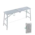 TYJIAR Scaffolding Equipment, Portable Folding Scaffolding Platform Work Bench, Scaffold Tower Ladder Stool with Adjustable Height, Galvanized Steel, 882 lbs Max Load