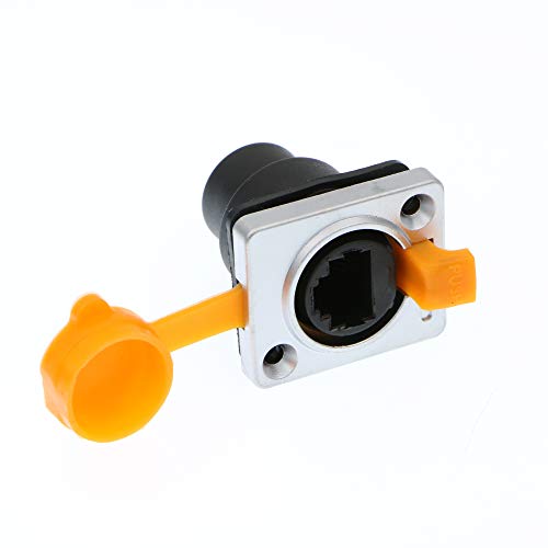 RJ45 Waterproof Dust Plug Connector 3 pcs RJ45 connectors IP65 Mount Ethernet Panel Connector, Black, Straight - Image 4