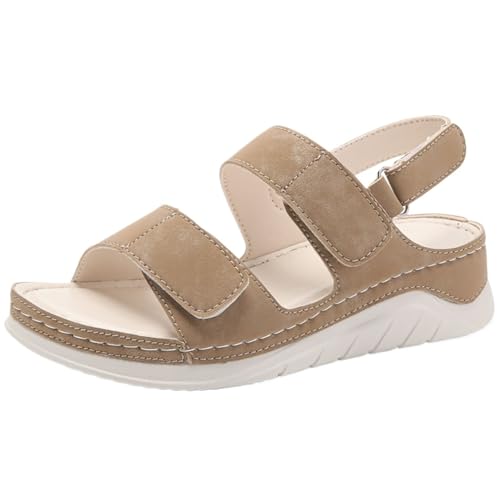 Wedge Sandals for Women Summer Dressy Open Toe Ankle Strap Sandals Casual Slip on Beach Shoes