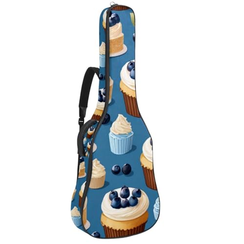 Grand étui guitare acoustique haut de gamme : protection renforcée et design dessert bleu
