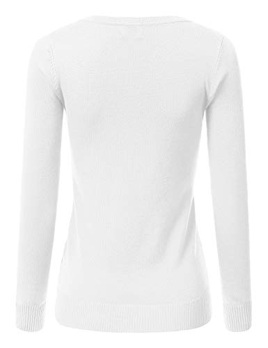 JJ Perfection Simple Soft Knit Sweater Crew Neck Long Sleeve Casual Basic Pullover Sweater Tops for Womens with Plus Size3