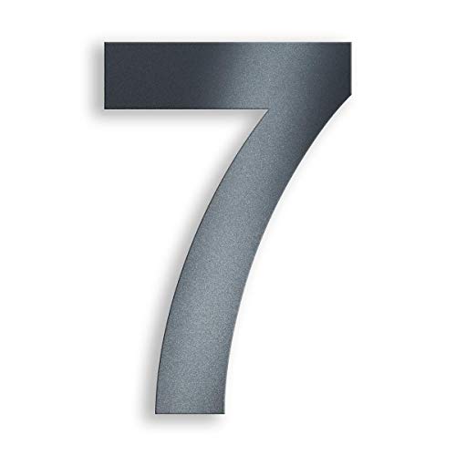 Metzler Hausnummer aus massivem Stahl in Anthrazit - RAL 7016...