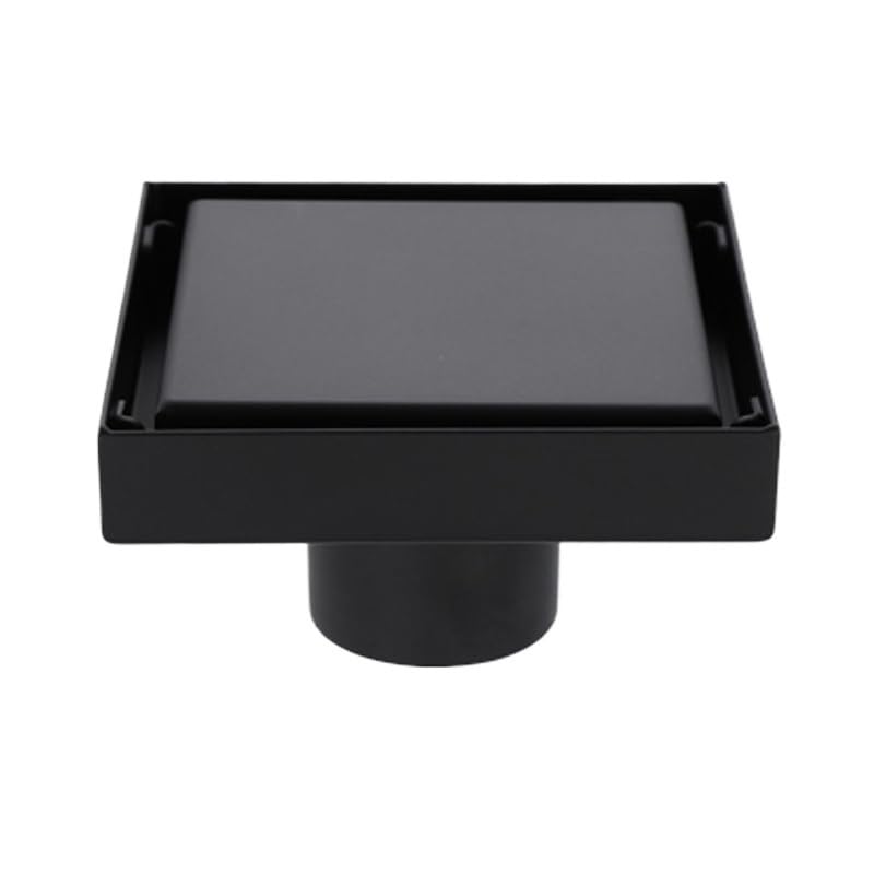 Sumidero Ducha Inserto de azulejo, Rejillas de residuos de Suelo cuadradas, desagüe de Ducha de baño, desagüe de Suelo, Drenaje Antiguo, Cabello Invisible Filtro Desague Ducha(Black Drain)
