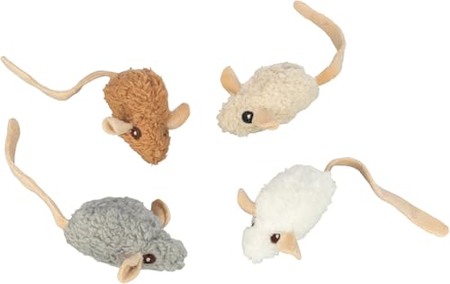 TRIXIE Ratón de peluche para gatos con hierba gatera, juguete interactivo suave y lanzable para gatos de interior, fomenta el juego, la curiosidad y los instintos naturales de caza, 18 cm