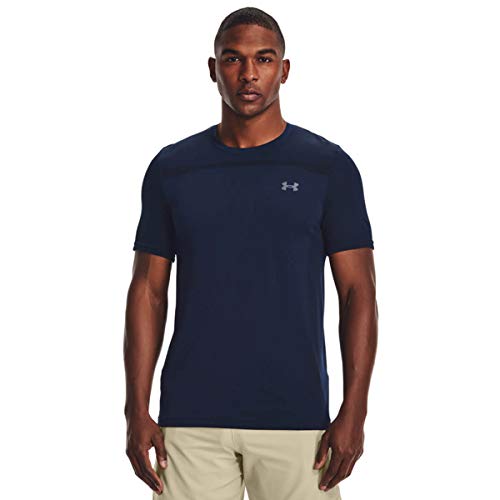 Under Armour Seamless SS Tee 1361131-408, Mens t-Shirt, Navy, XXL EU