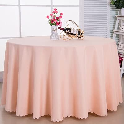 Nappe de table ronde multi-taille blanche couleur unie pour salle à manger
