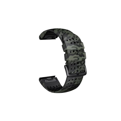 22mm 26mm �X�g���b�v Garmin Fenix 7 6X Pro 5 6/ Instinct 1 2�p (�J���A�[�~�[�O���[���A26mm)