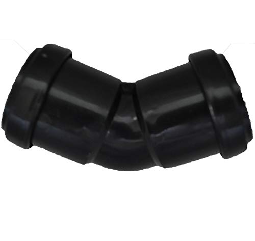 Pushfit 40mm Waste Pipe 45 Degree Bend - Black - Pack of 2