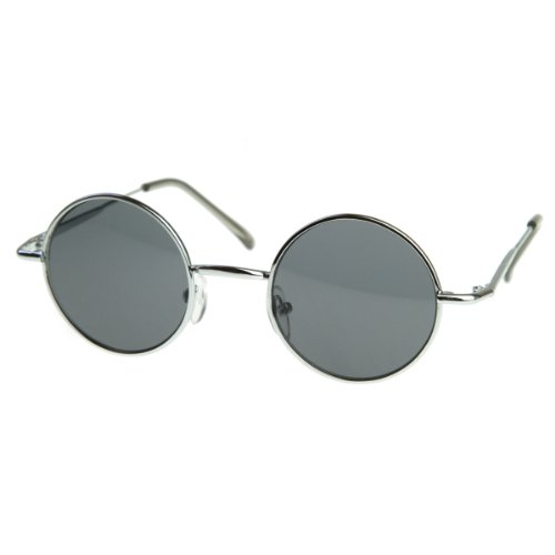 zeroUV Small Retro-Vintage Style Lennon Inspired Round Metal Circle Sunglasses2