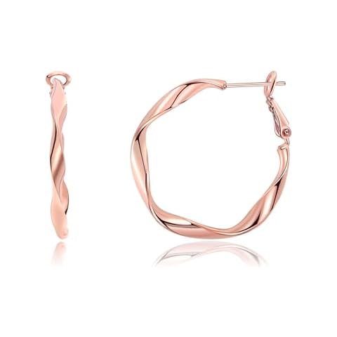 Surrounded Forest Rose Hoop Earrings for Women,Lightweight Hoop Earrings Rose Earrings for Women Loop Earrings Set 30mm Cover