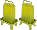 Kerbl Hobbyfarming Abreuvoir avec Pieds 3,5 L pour volaille, Plastique, Vert (Lot de 2)