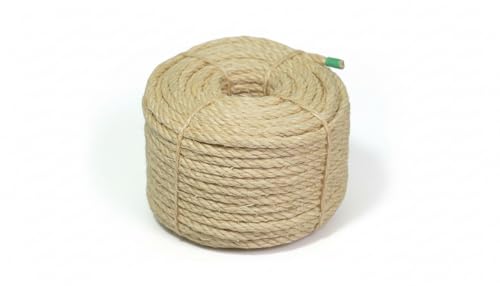 Sisalana Premium Brazilian Sisal Rope, Natural Fiber 100% Sisal, Ultra Durable, Chemical-Free, Ideal for DIY, Cats, Scratching Post Replacement, Home Decor, Garden, Crafting (1/5 100 ft / 5mm 30m)