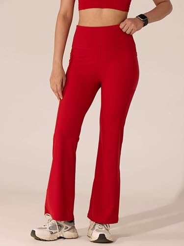 Image of CAVA Women's All Day Flex Flare Pants | High-Waist Flared Yoga Pants with Wide Waistband, 3 Pockets & Anti-Camel Toe | Stretchy, Flattering Activewear for Work & Everyday Wear