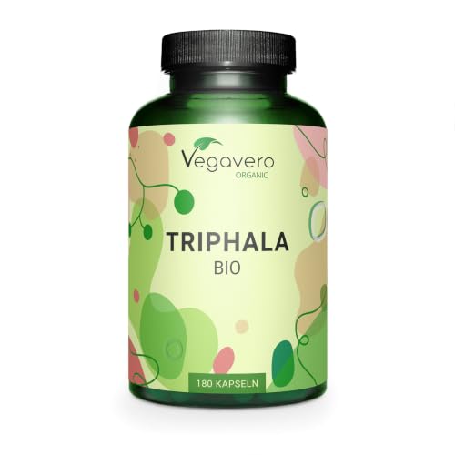 Vegavero Pure Triphala Powder Organic 1300 mg | 180 Capsules (3 Month Supply) | NO Additives Lab-Tested | Ayurveda Products | Gut Health Supplements & Immune System Booster | Vegan
