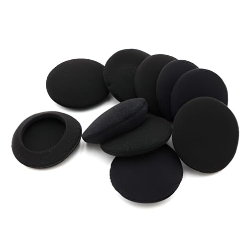 Image of Hicle 45mm Round Foam Ear Cushion Pads - Compatible with Sennheiser PX100, Koss Porta Pro, and Similar On-Ear Headphones (5 Pairs, Black)