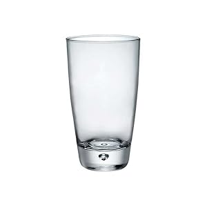 Bormioli Rocco Luna Set Of 12 Cooler Glasses 1525 Oz Clear Crystal Glassware for Water Juice and Mojitos Dishwasher Safe Made In Italy