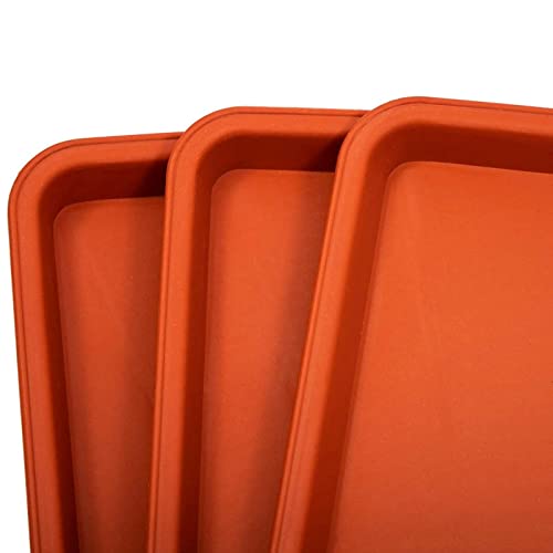 8 Pack Large Plastic Plant Drip Trays For Watering, Rectangular Planter Saucer Pans For Indoors, Outdoors, Garden Supplies (Terracotta Red, 17X7 In) #TOP3