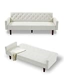 VIPNEW Folding Futon Sofa Bed, Convertible Sleeper Sofa Couch, Tufted Upholstered Loveseat Sofa with