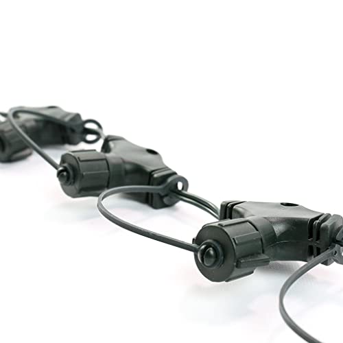 Festive Lights - ConnectGo Lighting Accessories - 10 Port Curtain Connector, Connectable Outdoor Rubber Cable (Green)