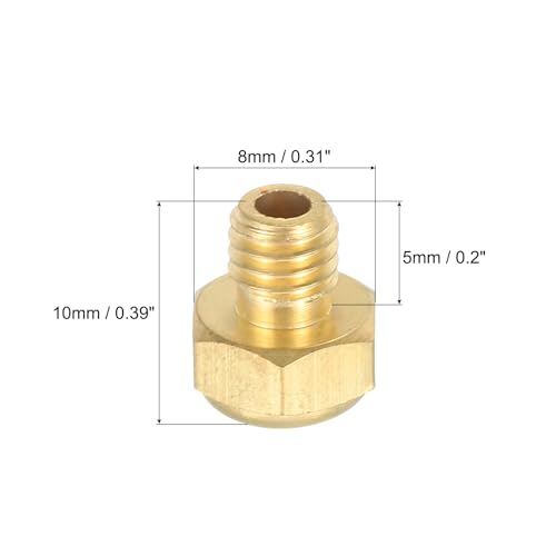 QUARKZMAN Pneumatische Schalldämpfer M5 Lang Auspuff Schalldämpfer Magnetventil Messing Schalldämpfer Lärm Stille Luft Zylinder Zubehör für Ventil 10 Set