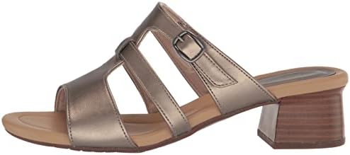 Clarks Women's Desirae Palm Heeled Sandal, Bronze Metallic Textile, 6.5 Wide | Image 7