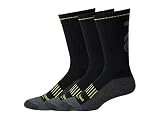 Timberland PRO 3-Pack Crew Socks Calcetines de Equipo, Negro-Paquete de 3, L (Pack de 3) para Hombre