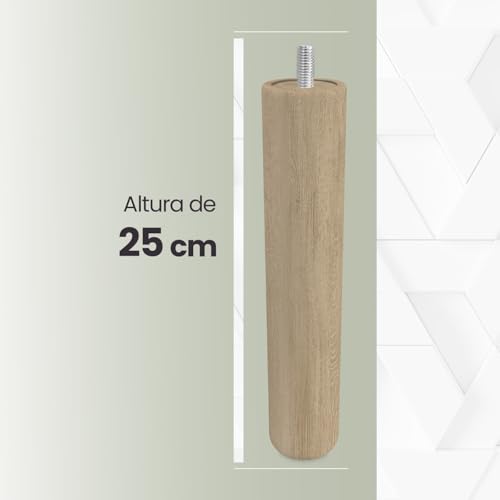 Patas de madera cilíndricas Homey de 25 cm: transforma tu dormitorio con un estilo natural 4