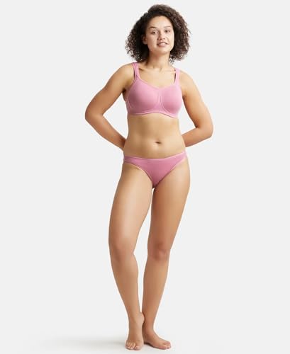 Image of Jockey FE78 Women Wirefree Padded Super Combed Cotton Elastane Stretch Full Coverage Plus Size Bra with Broad Cushioned Fabric Strap
