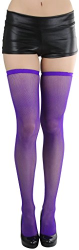 Image of ToBeInStyle Women's Diamond Large and Fine Fence Net Fishnet Nylon Thigh High