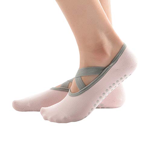 Non-slip Cotton Yoga Socks for Women Aerial Grips Socks for Pilates Dance Barre