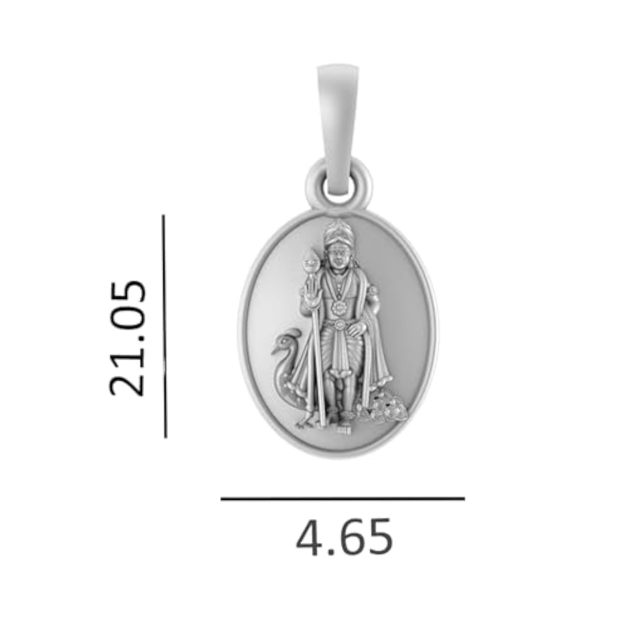 Pure Silver Kartikeya Pendant for Good Health & Wealth