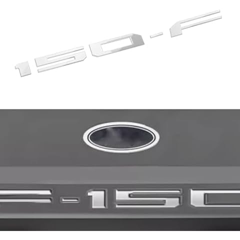 Knomix Tailgate Insert Letters Compatible with F-150 2018 2019 2020 3D Raised Emblem Decals with Strong Adhesive（Not fit f150 2021-2024 -Silver Cover