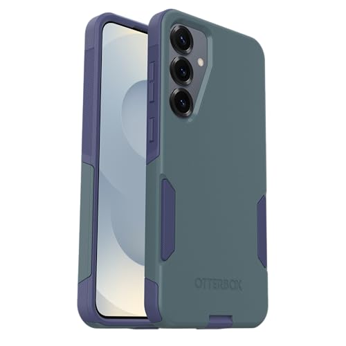 Image of OtterBox Samsung Galaxy S25+ (Only) - Commuter Series Case - Harbor Storm (Green & Purple) - Slim & Tough - Pocket-Friendly - with Port Protection