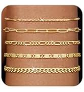 Gold Bracelets for Women Waterproof, 14K Real Gold Jewelry Trendy Thin Dainty Stackable Bracelet ...