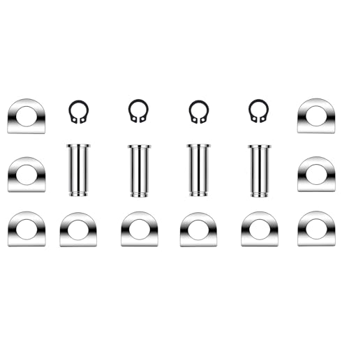 KASIMT Chrome Footpeg Mounting Hardware Kit - Heavy Duty Clevis Pins, Spring Washers & Circlips - 4 Pack Replacement Set Compatible with Harley Sportster Dyna Softail Touring & Custom Cruisers