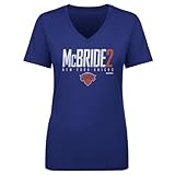 500 LEVEL Miles McBride New York Knicks Women's V-Neck T-Shirt - Miles McBride New York Knicks Elite WHT (Royal Blue, X-Large)