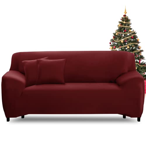 FIGOOO Sofabezug 2 Sitzer Stretch Sofabezüge mit Armlehnen Spandex Couchbezug Modern Anti-Rutsch Waschbar Sofa Protection Cover Schonbezug Couch(2-Sitzer,Weinrot) FIGOOO Sofabezug 2 Sitzer Stretch Sofabezüge mit Armlehnen Spandex Couchbezug Modern Anti-Rutsch Waschbar Sofa Protection Cover Schonbezug Couch(2-Sitzer,Weinrot)