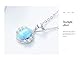 JEVLUH Opal Kristall Halskette,925er Sterling Silber,Feuer Opal Geburts Stein, Zierliche Statement Halskette For Frauen,Blau