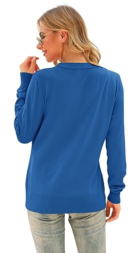 Image of VIISHOW Women Long Sleeve Button Down V Neck Lightweight Basic Knit Sweater Cardigan