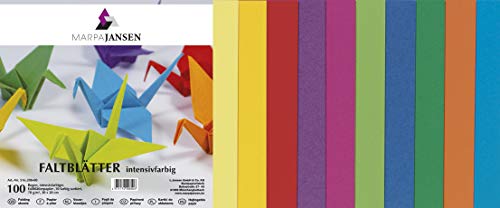 MarpaJansen Foldersys - Papel de Origami (10 x 15 cm, 100 Hojas, 70 g/m², 10 Unidades), Colores Surtidos