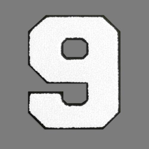 FANCIBAND 4.5 Inch White Large Iron On Numbers Letterman Jacket Patches