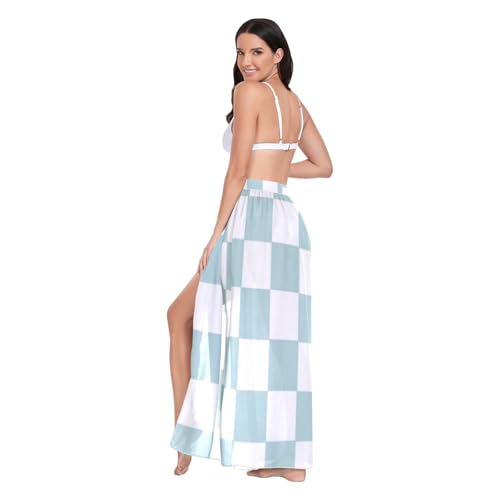 Paréo réglable vert et blanc | Vêtement de plage femme chic